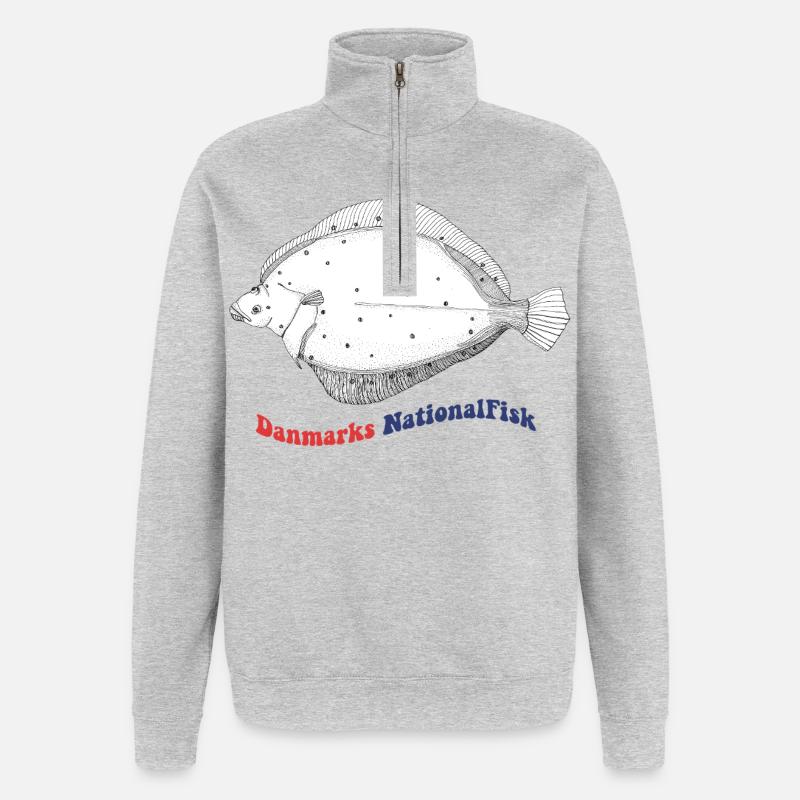 L’épagnette nationale de betteraves du Danemark - Sweat à zip 1/4 - gris chiné