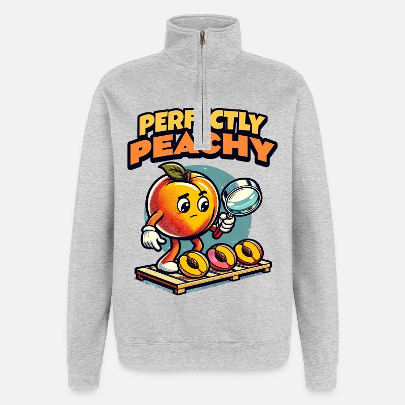 Pfirisch Geschenk Perfectly Peachy Geschenk - Quarter-Zip-Sweatshirt - Grau meliert