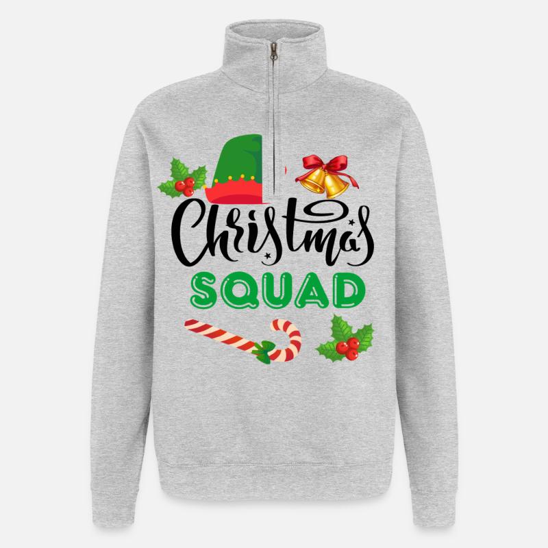 Équipe de Noël, Épouser Noël - Sweat à zip 1/4 - gris chiné
