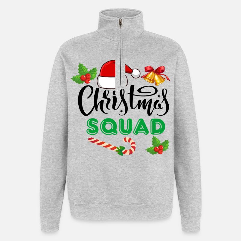 Équipe de Noël, Épouser Noël - Sweat à zip 1/4 - gris chiné