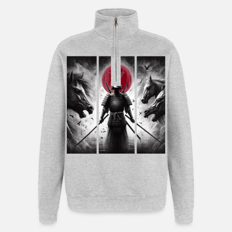 Samurai - Quarter-Zip-Sweatshirt - Grau meliert