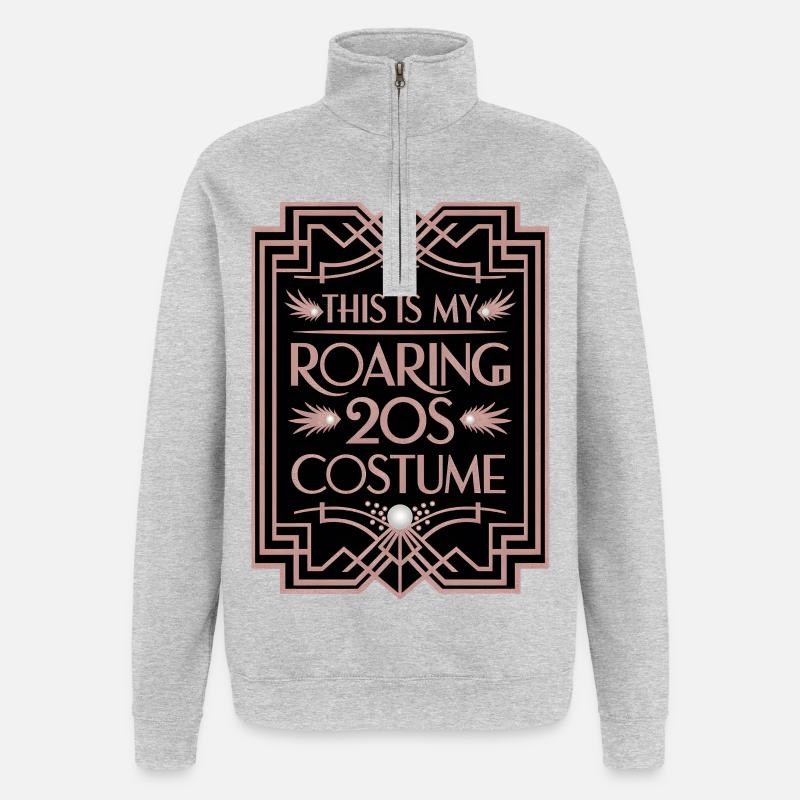 Roaring 20s Kostüm Artwork - Quarter-Zip-Sweatshirt - Grau meliert