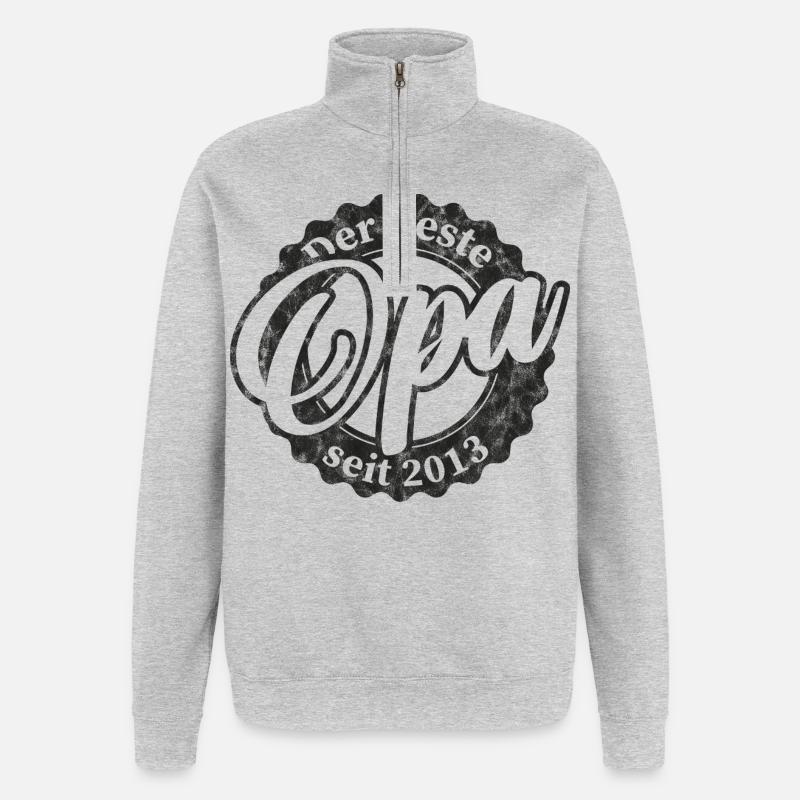 Der Beste Opa seit 2013 - Quarter-Zip-Sweatshirt - Grau meliert