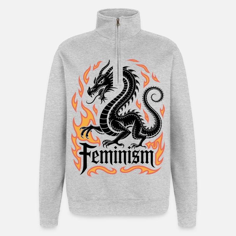 Flame Ring Fire Frame - Quarter-Zip Sweatshirt - heather grey