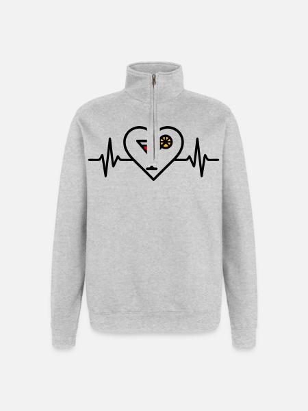Cocktail Heart Aperitif Drink - Quarter-Zip Sweatshirt - heather grey