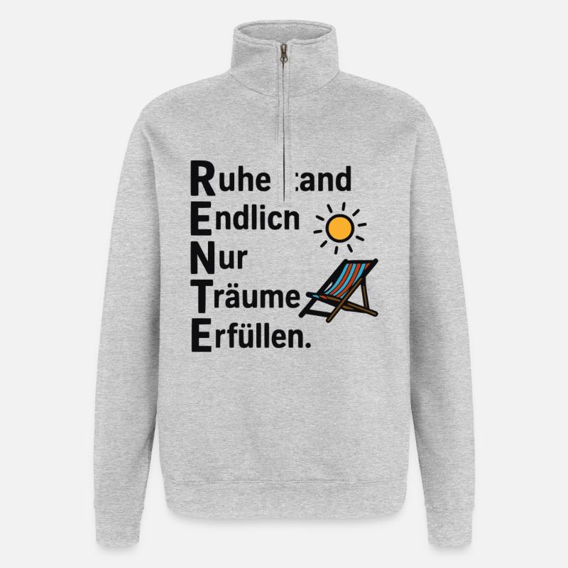 Ruhestand endlich nur Träume erfüllen! - Quarter-Zip-Sweatshirt - Grau meliert
