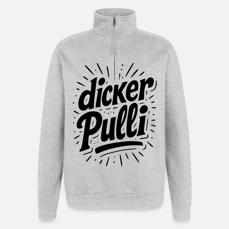 Pull épais - Sweat à zip 1/4 - gris chiné