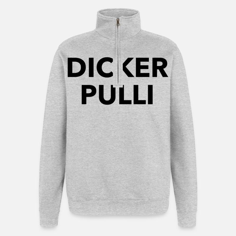 Pull épais - Sweat à zip 1/4 - gris chiné