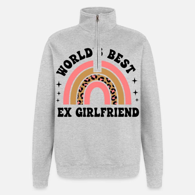 Leopard Rainbow Pattern - Quarter-Zip Sweatshirt - heather grey