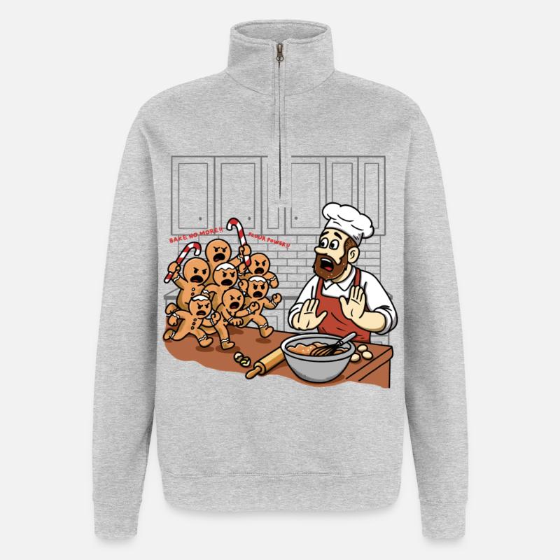 Douce Liberté - Sweat à zip 1/4 - gris chiné