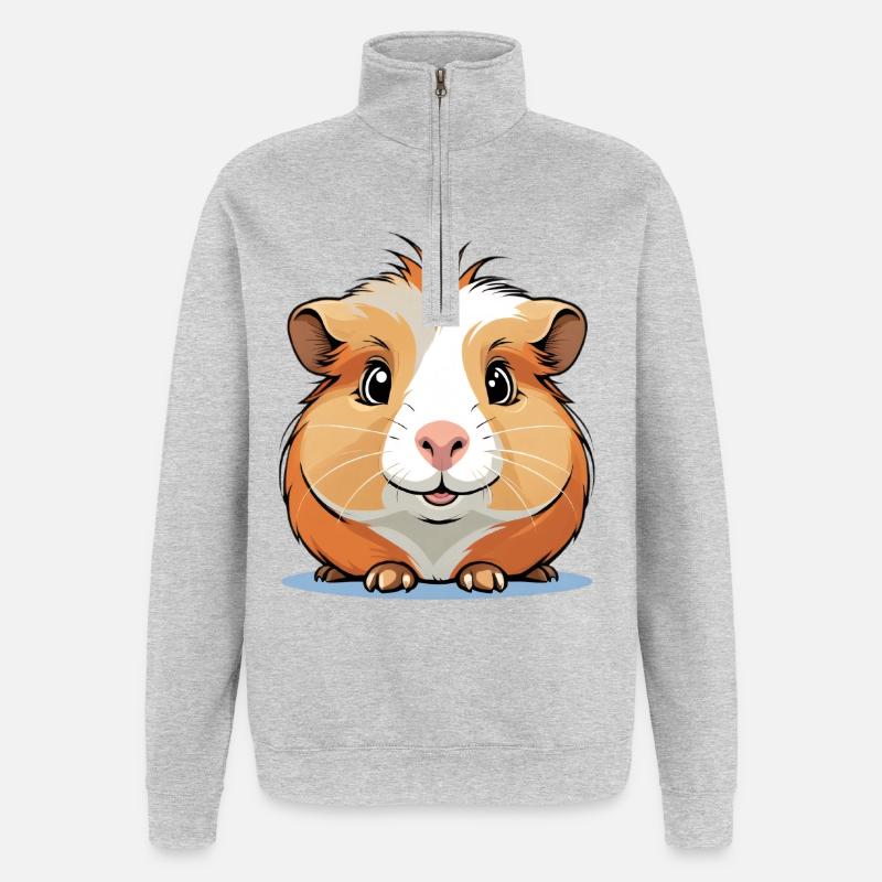 Lively hamster friend - Quarter-Zip Sweatshirt - heather grey