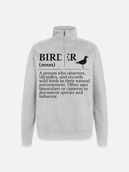 Birder Definition - Birdwatchers - Quarter-Zip Sweatshirt - heather grey