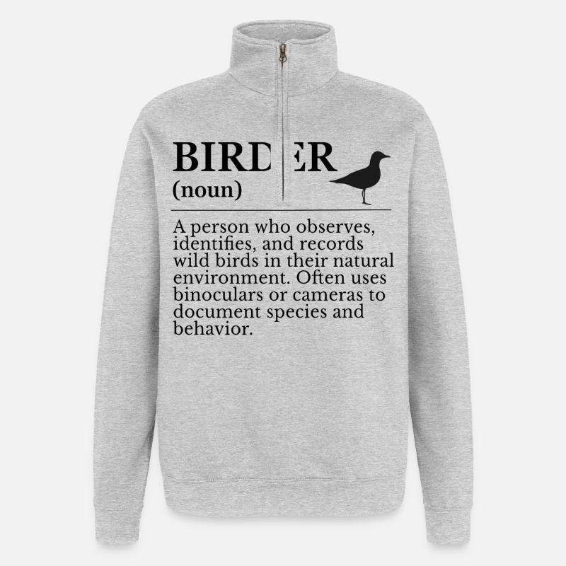 Birder Definition - Birdwatchers - Quarter-Zip Sweatshirt - heather grey