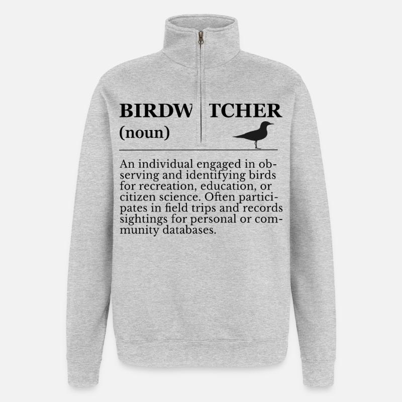 Birdwatcher Definition - Birdwatching - Quarter-Zip Sweatshirt - heather grey