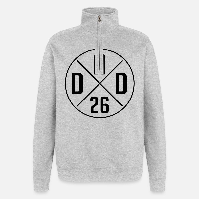 Werdender Vater 2026 | Baby Ankündigung Papi - Quarter-Zip-Sweatshirt - Grau meliert