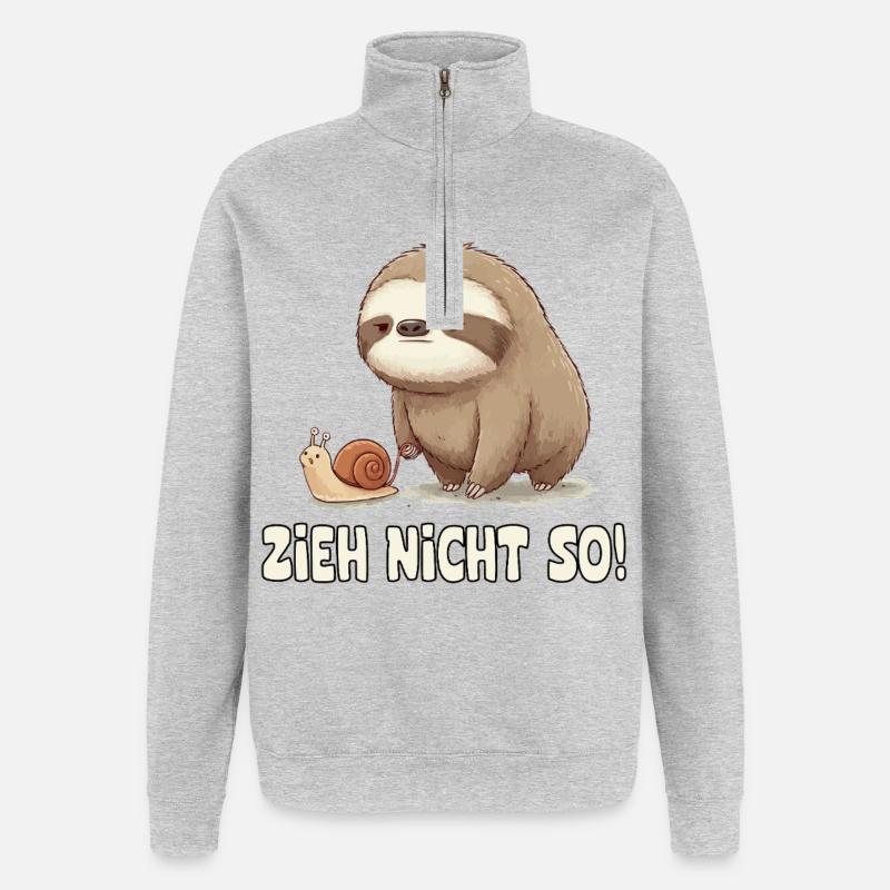 Pull Not So Sloth Cartoon - Quarter-Zip Sweatshirt - heather grey