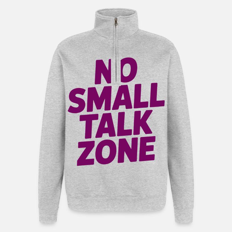 Pas de zone de bavardage - Sweat à zip 1/4 - gris chiné