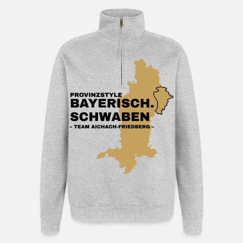 Schwaben | AICHACH-FRIEDBERG - Quarter-Zip-Sweatshirt - Grau meliert