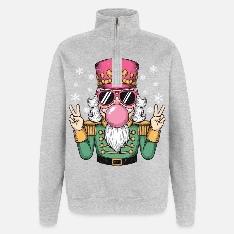 Nutcracker Bubble Gum - Quarter-Zip Sweatshirt - heather grey