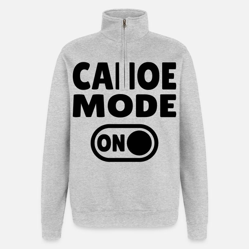 Mode canoë activé - Sweat à zip 1/4 - gris chiné