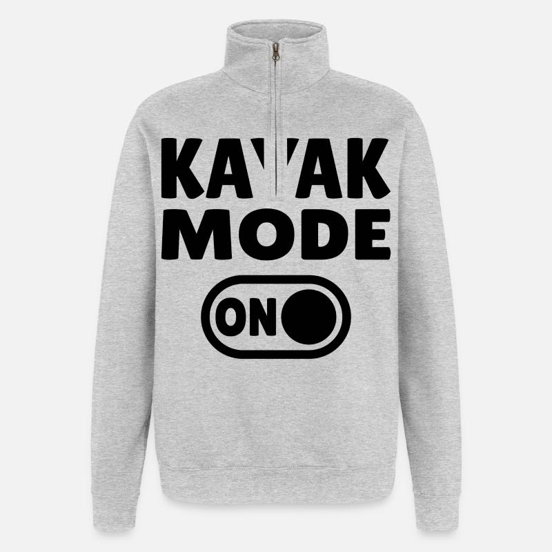 Mode kayak activé - Sweat à zip 1/4 - gris chiné