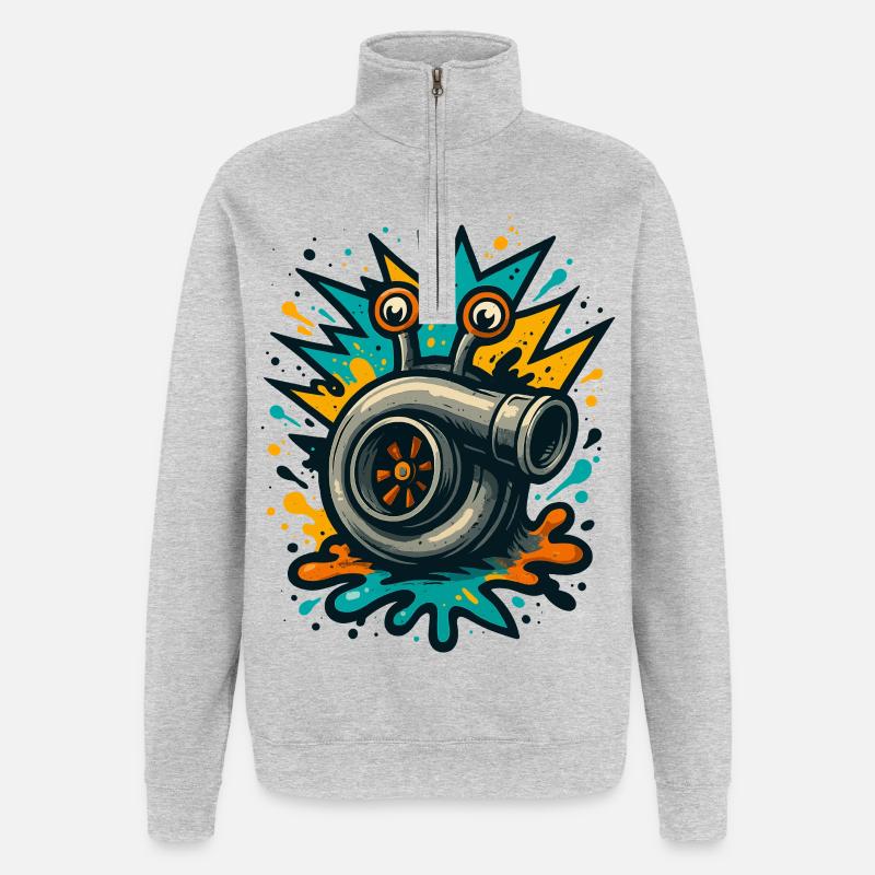 Explosion de turbocompresseur Boost de turbocompresseur - Sweat à zip 1/4 - gris chiné