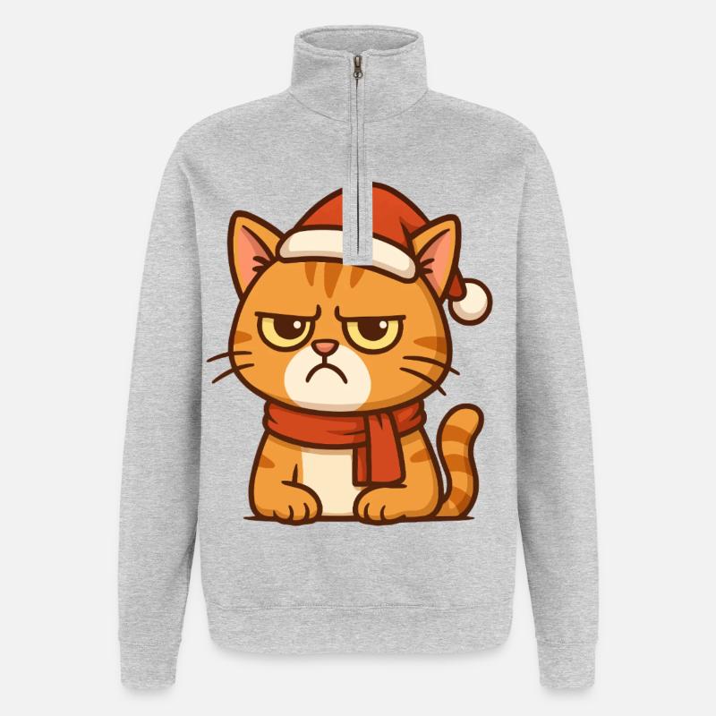 Grumpy Christmas hangover - Quarter-Zip Sweatshirt - heather grey