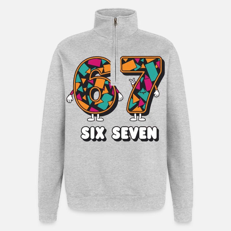 6 7 Confettis Carnaval Carnaval - Sweat à zip 1/4 - gris chiné