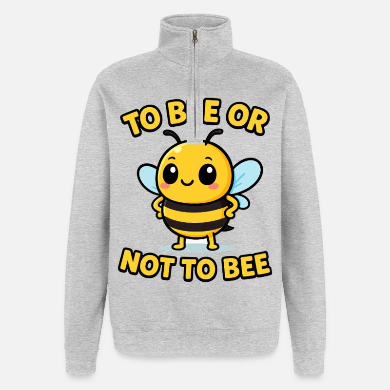 Biene oder nicht Biene - Quarter-Zip-Sweatshirt - Grau meliert
