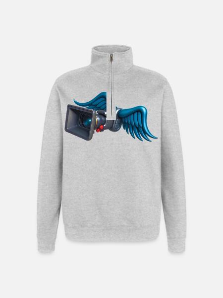 ANGELIC CAM - sound & vision - Quarter-Zip Sweatshirt - heather grey