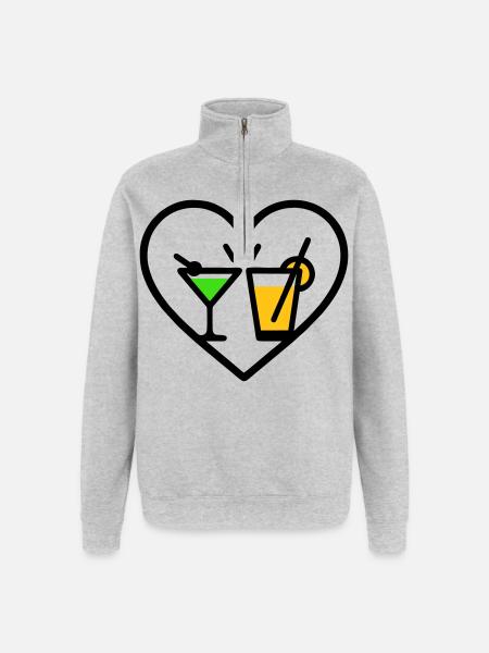Cocktails Heart Summer Party Beach Gift - Quarter-Zip Sweatshirt - heather grey