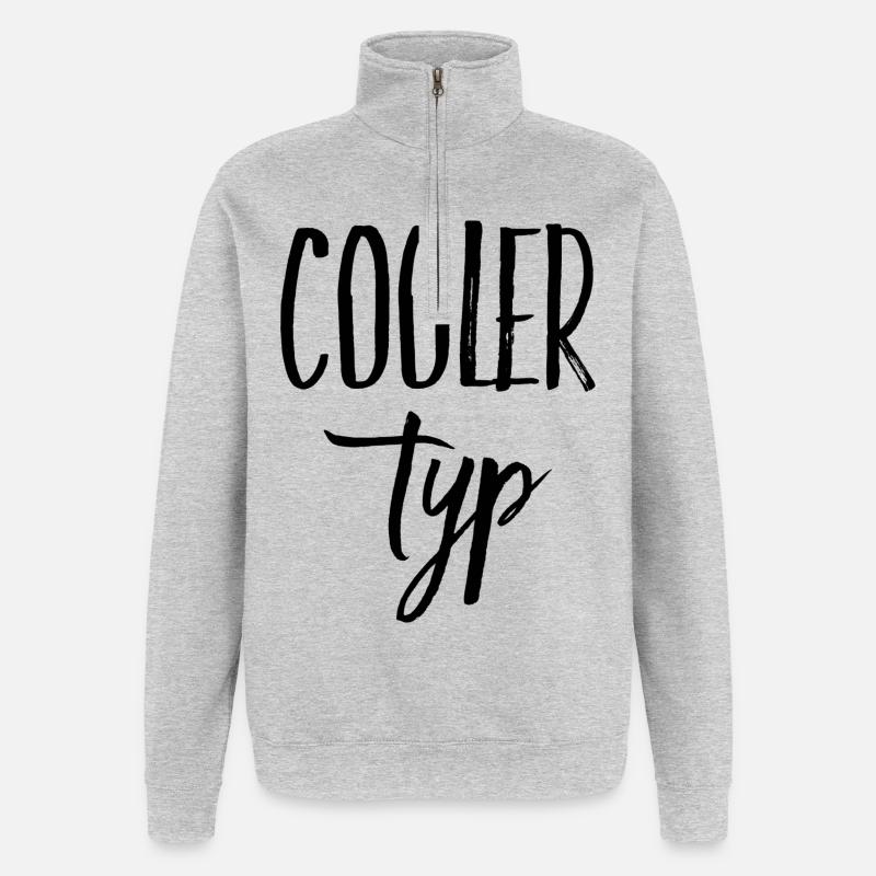 COOLER TYP - Quarter-Zip-Sweatshirt - Grau meliert