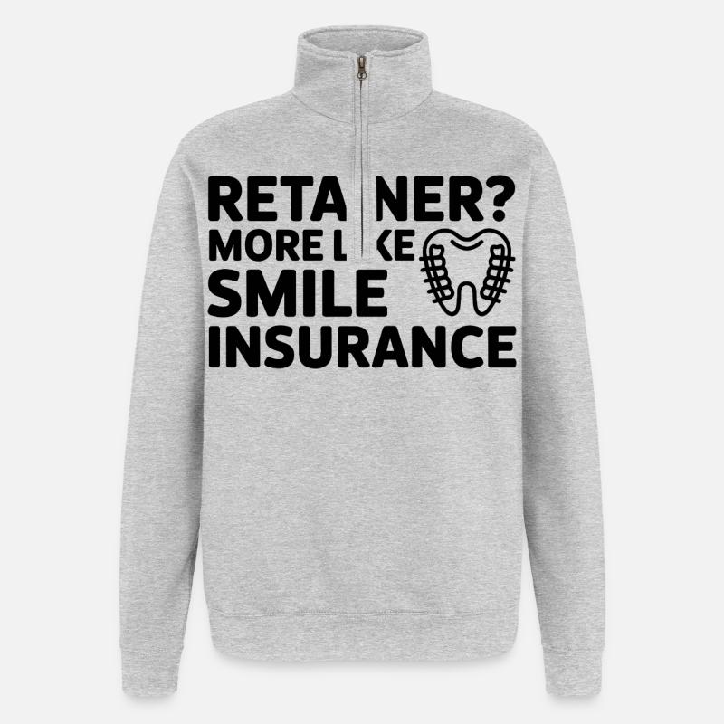 Smile Insurance Retainer Lebensdesign - Quarter-Zip-Sweatshirt - Grau meliert