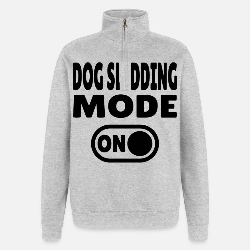 Dog Sledding Mode ON - Schlittenhund - Quarter-Zip-Sweatshirt - Grau meliert