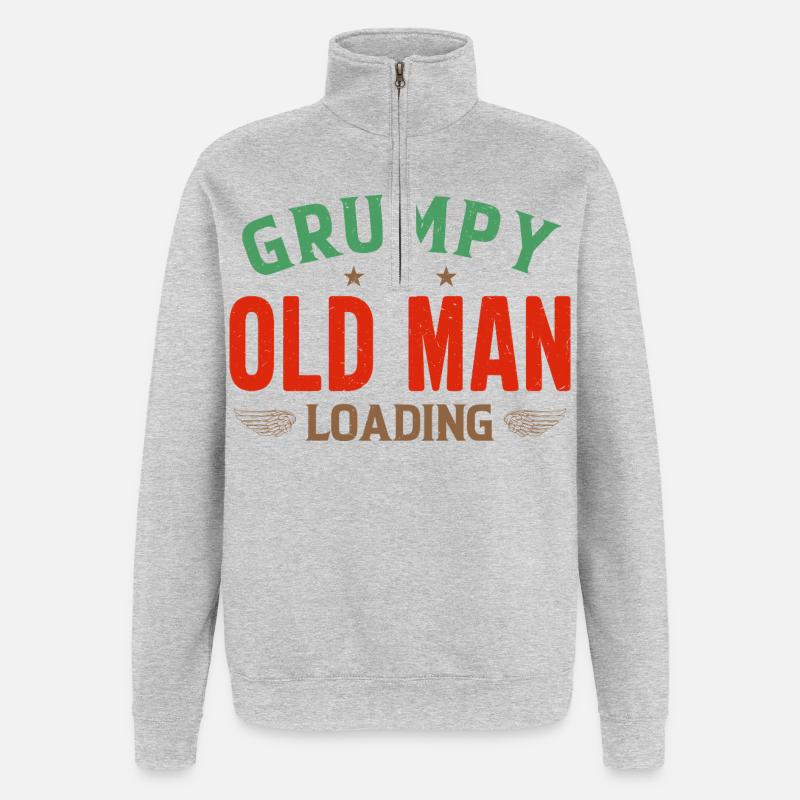 Grumpy Old Man Loading Shirt - Quarter-Zip Sweatshirt - heather grey