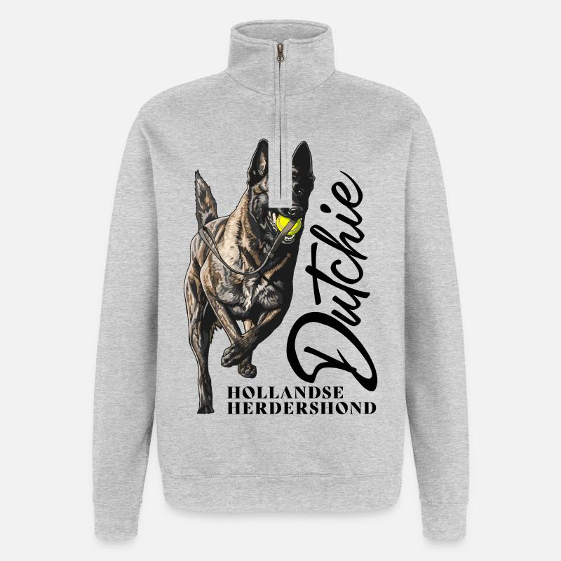 Dutch Shepherd - Dutchie  - Quarter-Zip Sweatshirt - heather grey