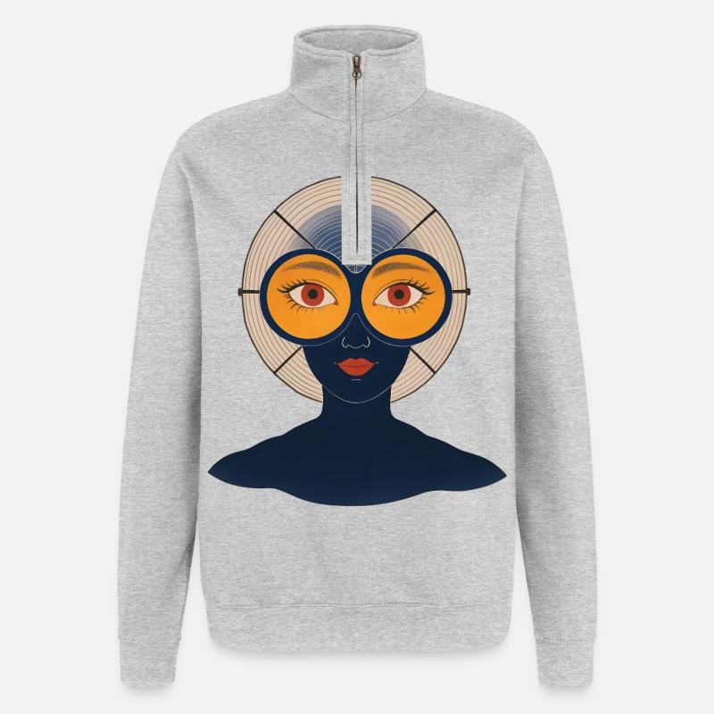 BEFREIE DEINEN GEIST #2 – nette Leute - Quarter-Zip-Sweatshirt - Grau meliert