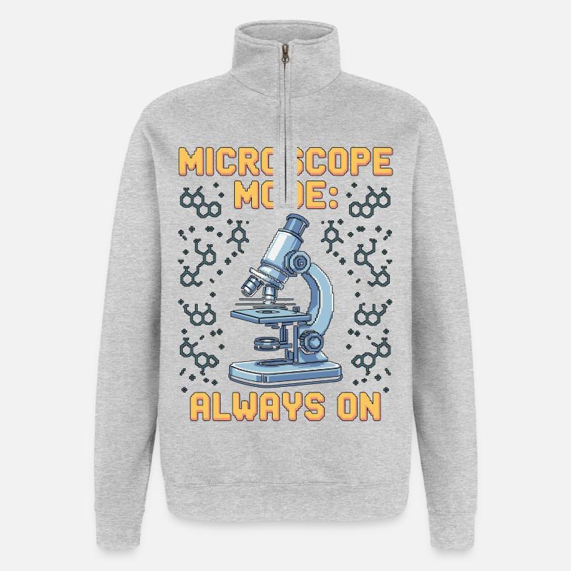 Lab Technician Microscope Mode Always Clinical Lab - Quarter-Zip-Sweatshirt - Grau meliert