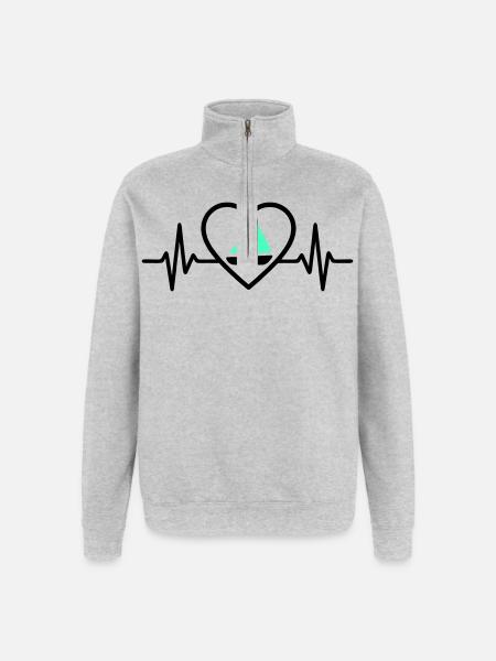 Heart Sailing – Passion Boat - Quarter-Zip Sweatshirt - heather grey