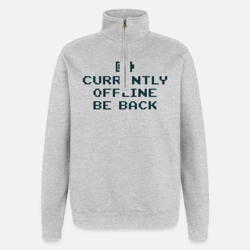 Currently Offline Be Back Battery Empty - Quarter-Zip Sweatshirt - heather grey