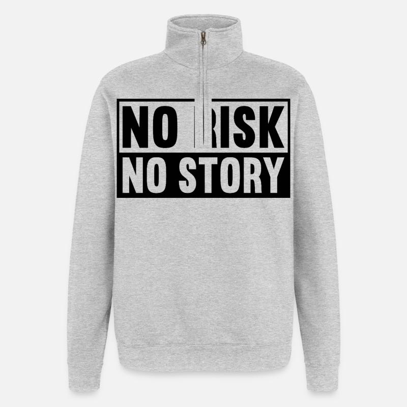 Pas de risque, pas d’histoire - Sweat à zip 1/4 - gris chiné