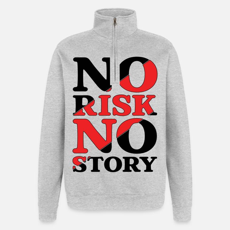 Pas de risque, pas d’histoire - Sweat à zip 1/4 - gris chiné