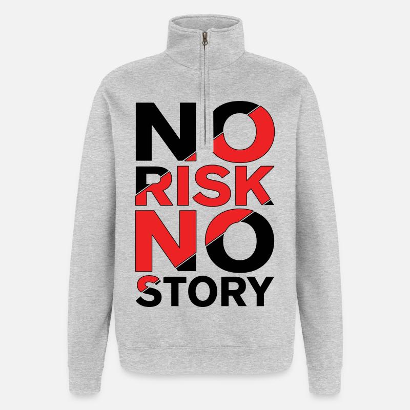 Pas de risque, pas d’histoire - Sweat à zip 1/4 - gris chiné