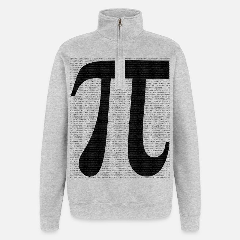 Pi symbol with numerical value mathematics - Quarter-Zip Sweatshirt - heather grey