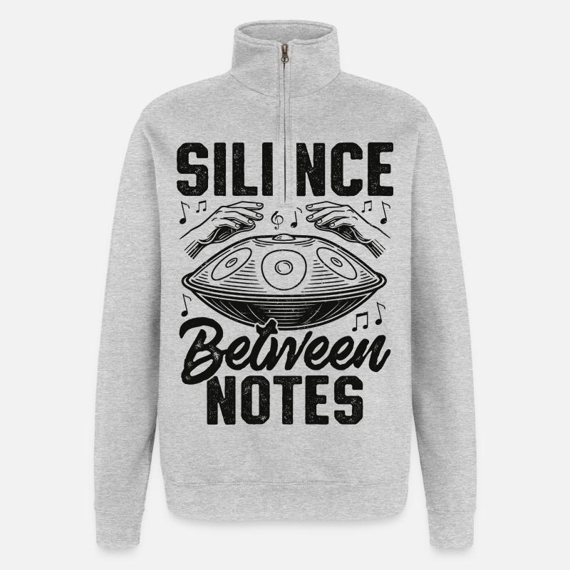 Silence entre les notes - Sweat à zip 1/4 - gris chiné