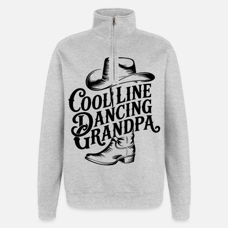 Danse en ligne Papi - Sweat à zip 1/4 - gris chiné