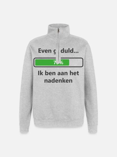 Patient... I'm thinking - Quarter-Zip Sweatshirt - heather grey