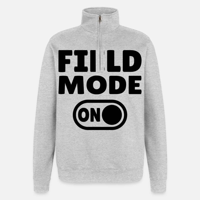 Field Mode ON – Leichtathletik - Quarter-Zip-Sweatshirt - Grau meliert