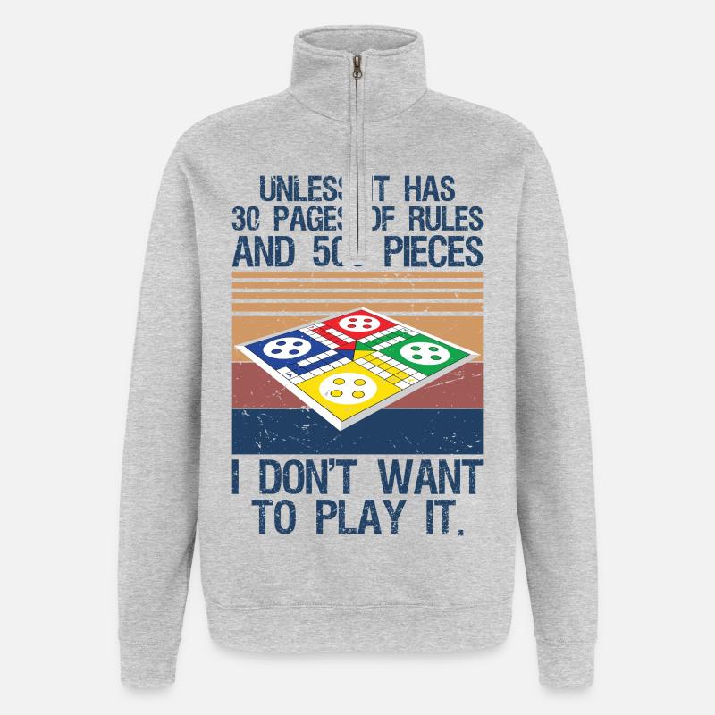 Board Game Joke Funny Board Game - Quarter-Zip-Sweatshirt - Grau meliert