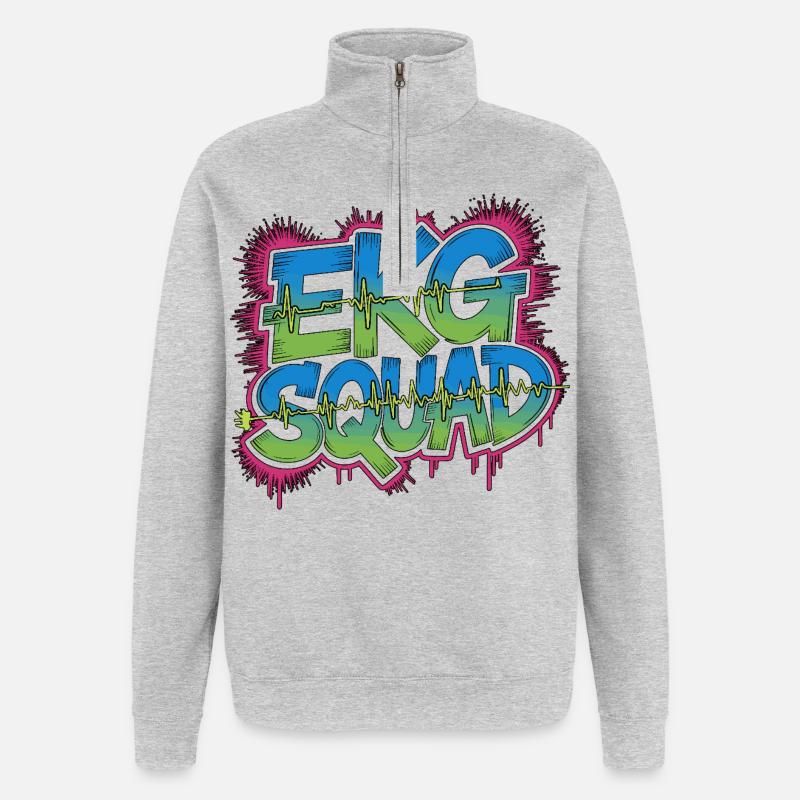Cardiac Tech EKG Squad Pacemaker Technician - Quarter-Zip-Sweatshirt - Grau meliert